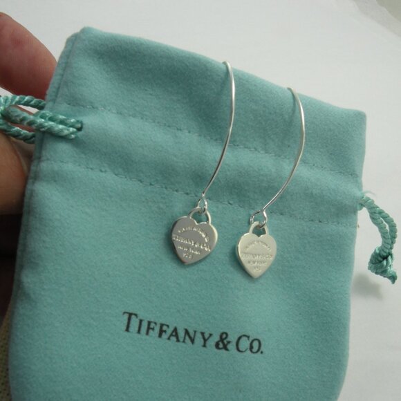 NEW Mini Heart Hook Earrings Return to Tiffany & Co Solid 925 Sterling Silver - Picture 7 of 15